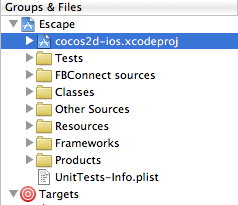 cocos2d project cross-referenced
